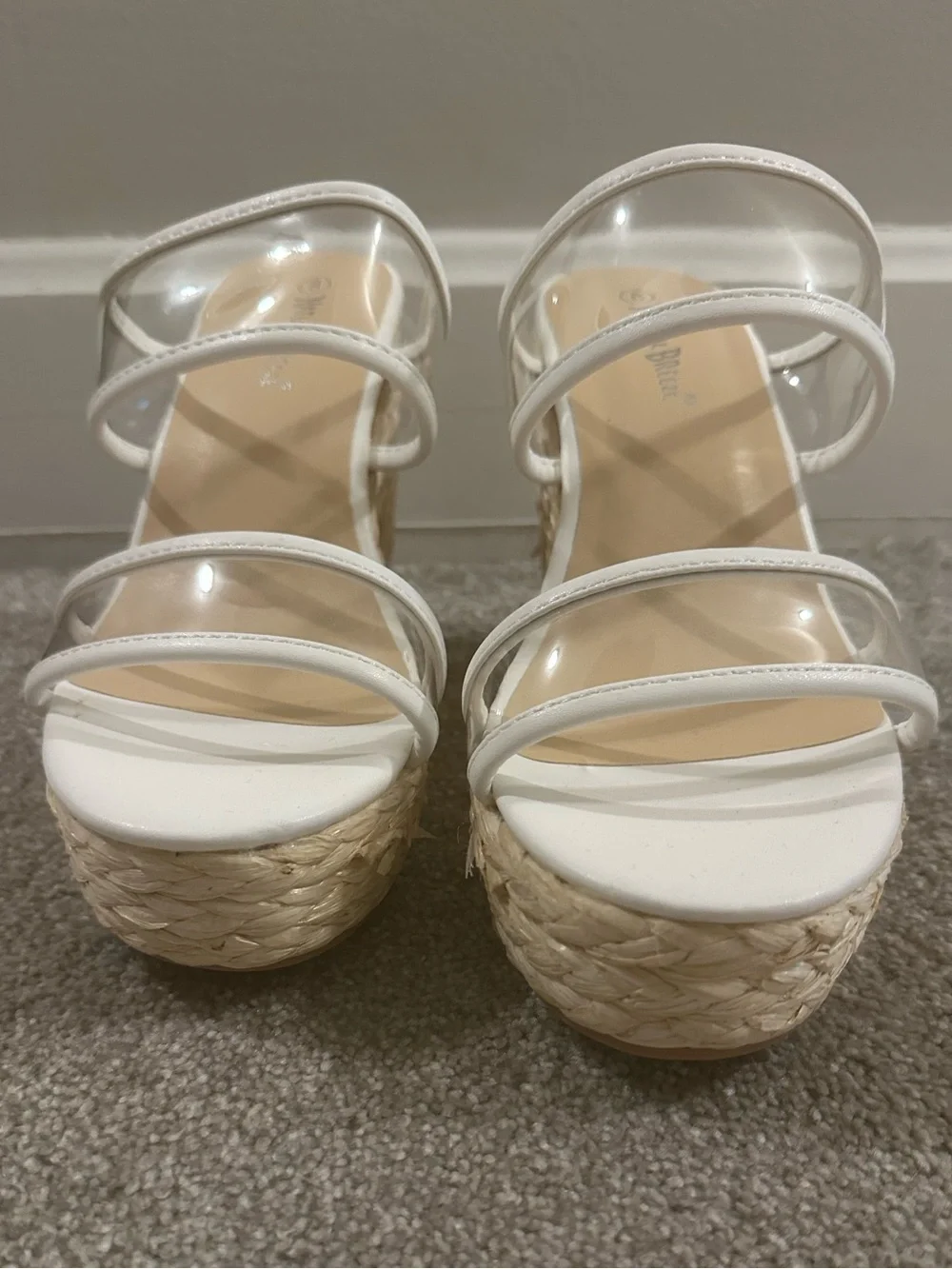 White Strappy Espadrille Platform Sandals
